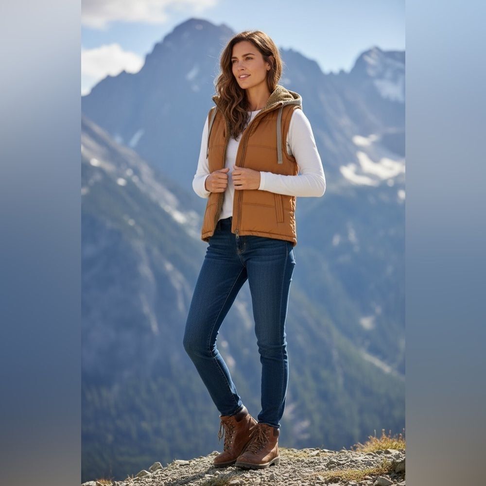 Weatherproof Vintage Tan Hooded Vest